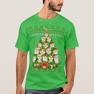Hamster Julafton Lighting Träd Santa Hamster Ugly T Shirt