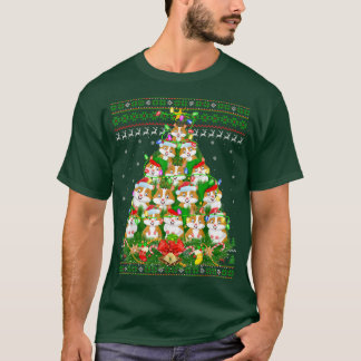 Hamster Julafton Lighting Träd Santa Hamster Ugly  T Shirt