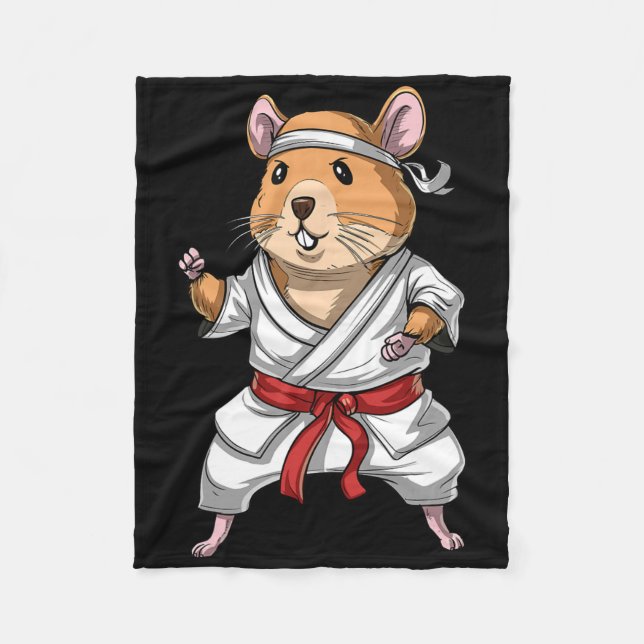 Hamster Karate Ninja Jiu-jitsu Judo Taekwondo Mart Fleecefilt (Framsidan)