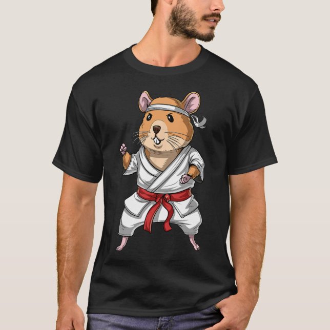 Hamster Karate Ninja Jiu-jitsu Judo Taekwondo Mart T Shirt (Framsida)