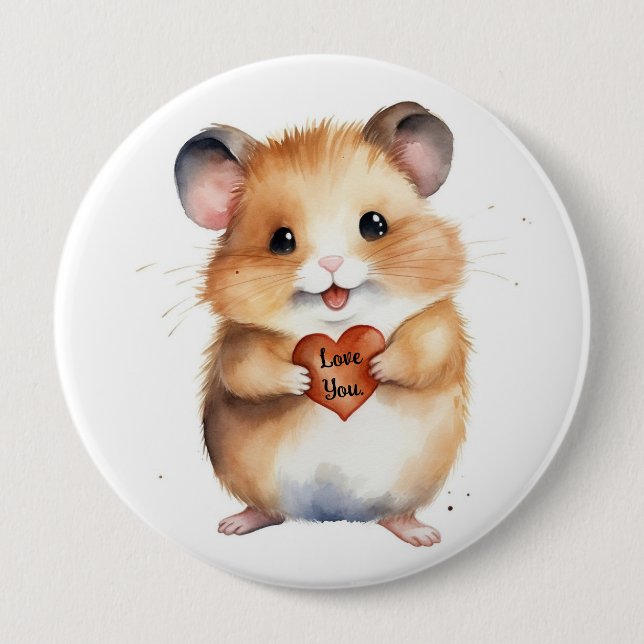 Hamster Kärlek You Button Knapp (Framsida)