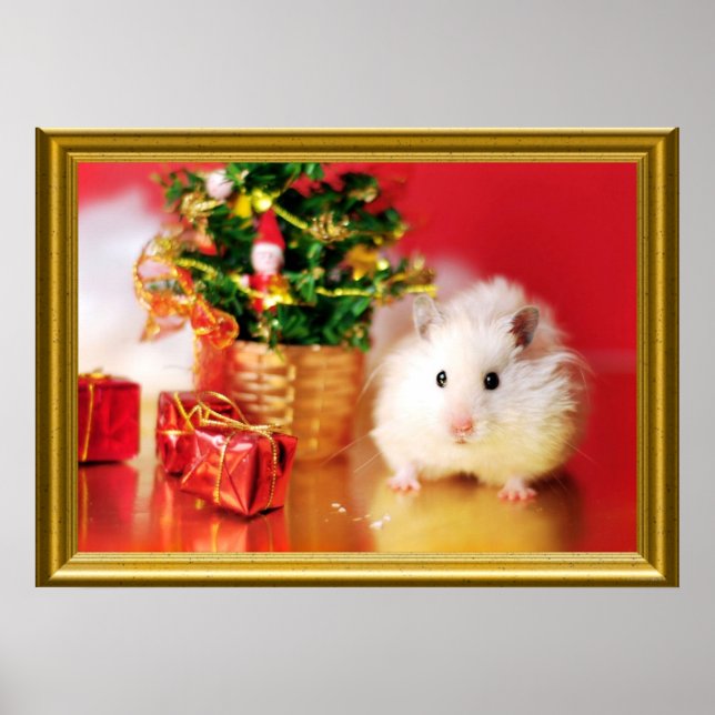 Hamster Kokolinka med Julgran Poster (Framsidan)