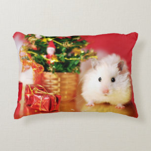 Hamster Kokolinka med julgranen Prydnadskudde