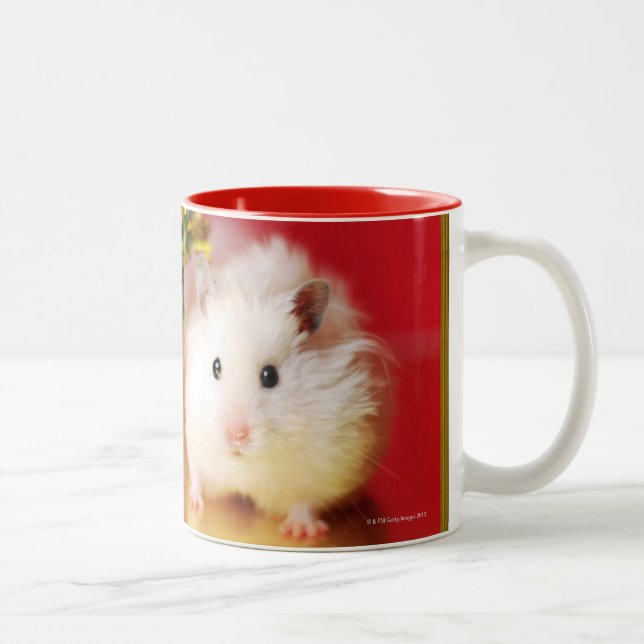Hamster Kokolinka med julgranen Två-Tonad Mugg (Höger)