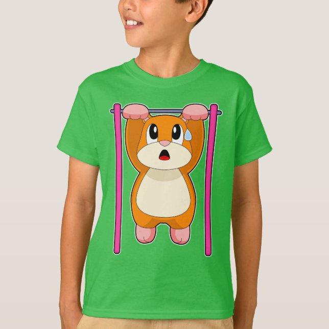 Hamster kroppsbyggare pull ups Kroppsbyggande T Shirt (Framsida)