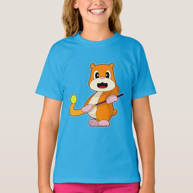 Hamster Landhockey Hockeyklubba T Shirt (Framsida)