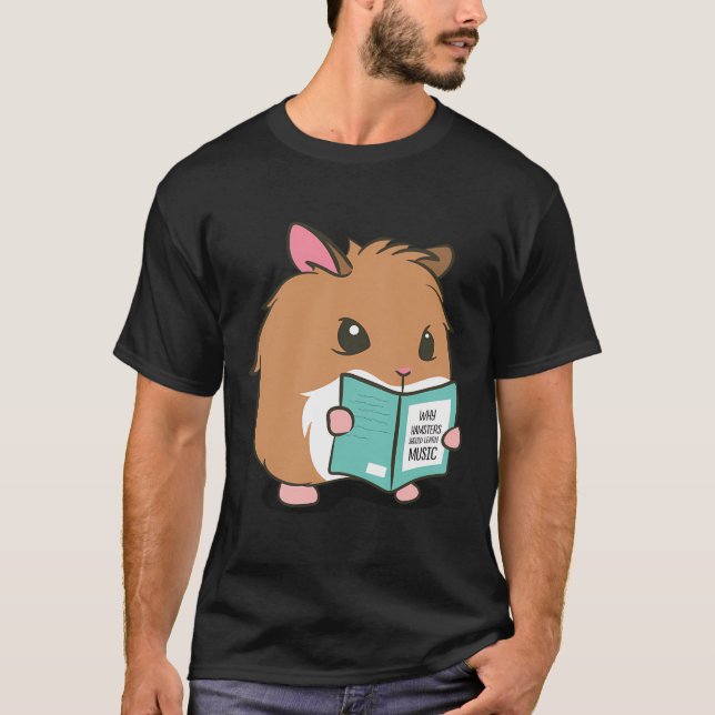 Hamster learn Music Funny Rodent T Shirt (Framsida)