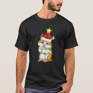 Hamster Lighting Julafton Träd Matching Hamster Kr T Shirt