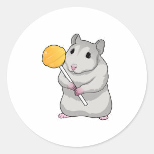 Hamster Lollipop Runt Klistermärke