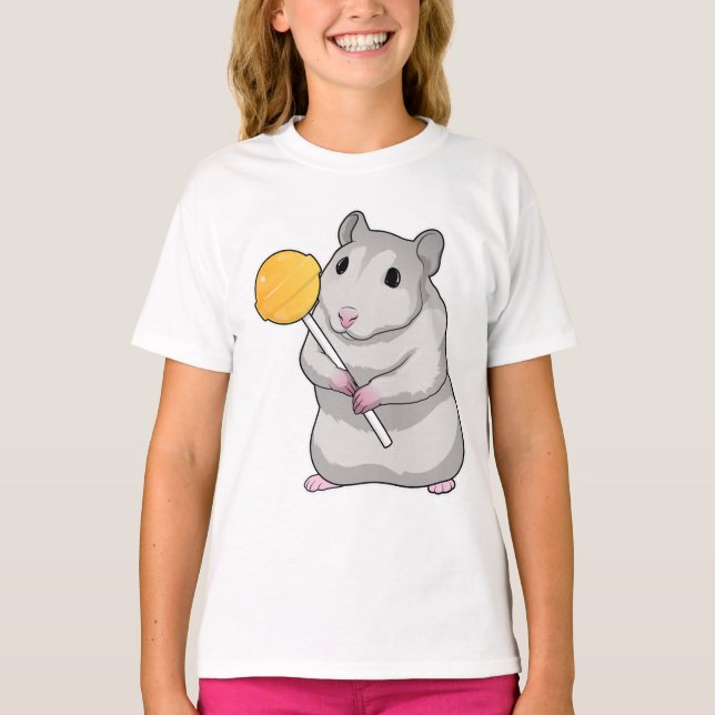 Hamster Lollipop T Shirt (Framsida)
