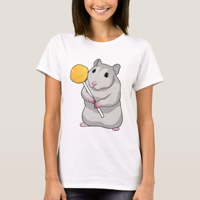 Hamster Lollipop T Shirt (Framsida)