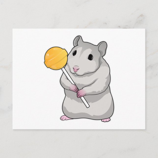 Hamster Lollipop Vykort (Framsida)