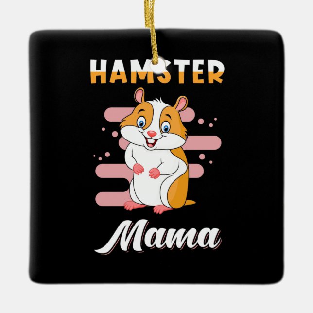 Hamster Mamma Julgransprydnad Keramik (Framsida)