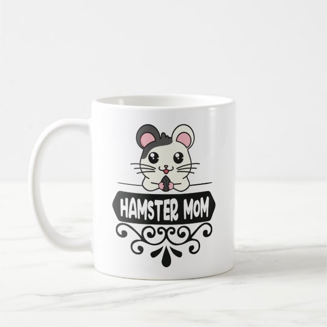 Hamster mamma pet djur älskare gullig kaffemugg (Vänster)