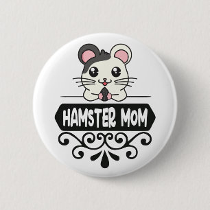 Hamster mamma pet djur älskare gullig knapp