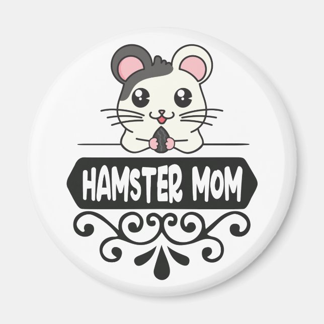 Hamster mamma pet djur älskare gullig magnet (Framsidan)