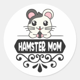 Hamster mamma pet djur älskare gullig runt klistermärke