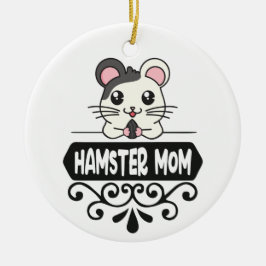 Hamster mamma pet djur älskare söt personlig julgransprydnad keramik