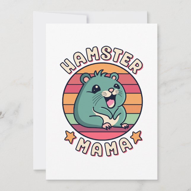 Hamster Mamma Söt Kawaii Gnagare Mor Inbjudningar (Framsida)