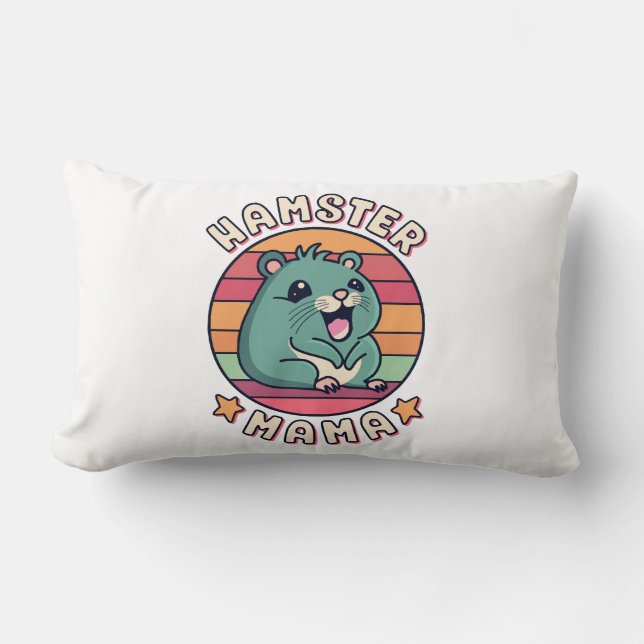 Hamster Mamma Söt Kawaii Gnagare Mor Lumbarkudde (Framsida)