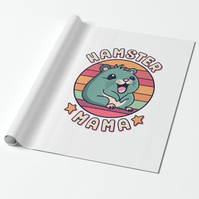 Hamster Mamma Söt Kawaii Gnagare Mor Presentpapper (Utrullad)