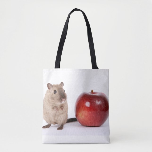 Hamster med Apple Tote Tygkasse (Framsida)