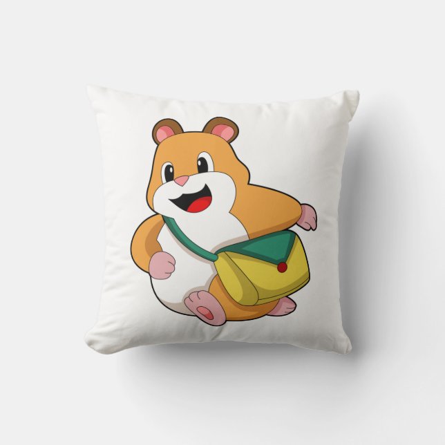 Hamster med Bag.PNG Kudde (Framsida)