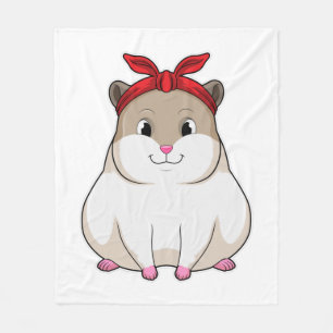 Hamster med Bandana Fleecefilt