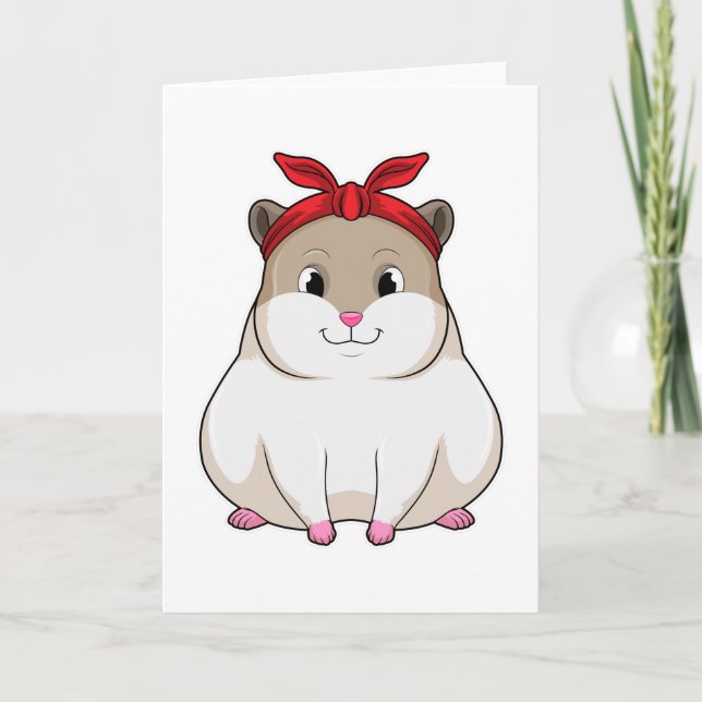 Hamster med Bandana Kort (Framsida)