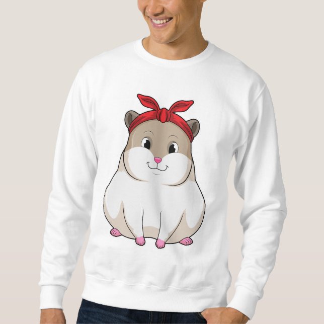 Hamster med Bandana Lång Ärmad Tröja (Framsida)
