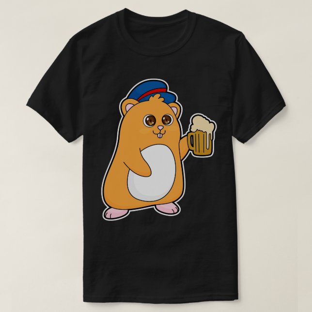 Hamster med Beer T Shirt (Design framsida)
