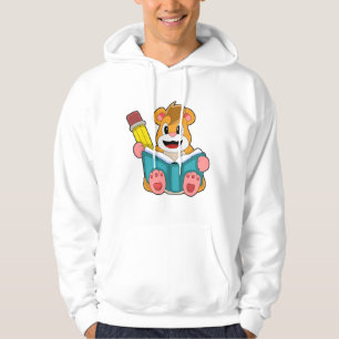 Hamster med Bok och Pen Hoodie