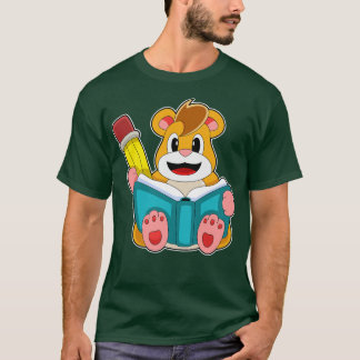 Hamster med Bok Pen T Shirt