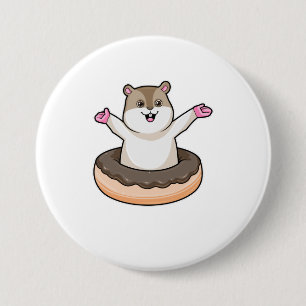 Hamster med Chocolate Donut Knapp