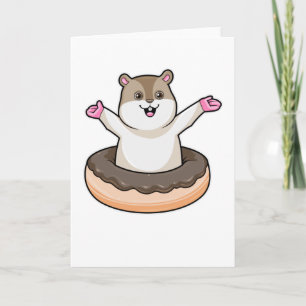 Hamster med chokladdonut kort