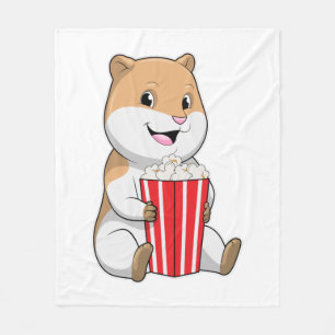 Hamster med Cone of Popcorn Fleecefilt