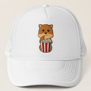 Hamster med Cone of Popcorn Keps