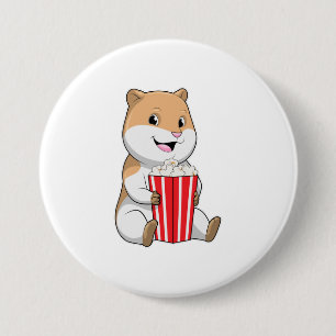 Hamster med Cone of Popcorn Knapp