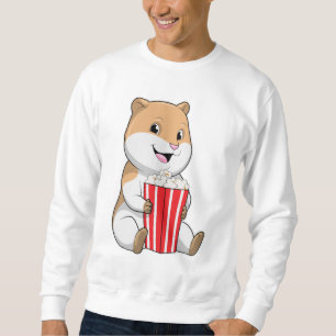 Hamster med Cone of Popcorn Lång Ärmad Tröja