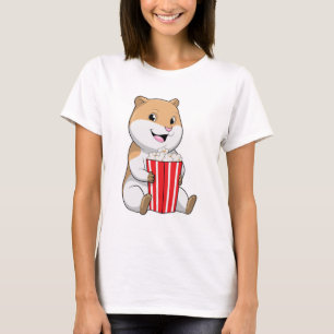 Hamster med Cone of Popcorn T Shirt