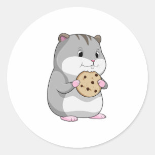 Hamster med Cookie Runt Klistermärke