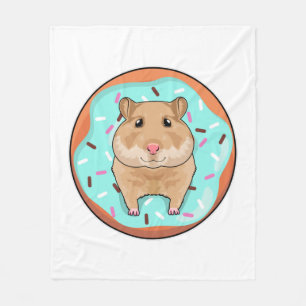 Hamster med Donut Fleecefilt