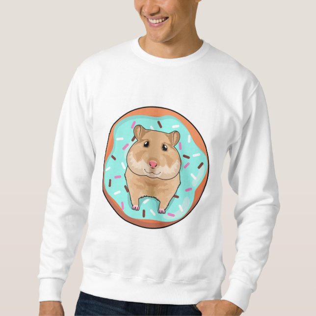 Hamster med Donut Lång Ärmad Tröja (Framsida)
