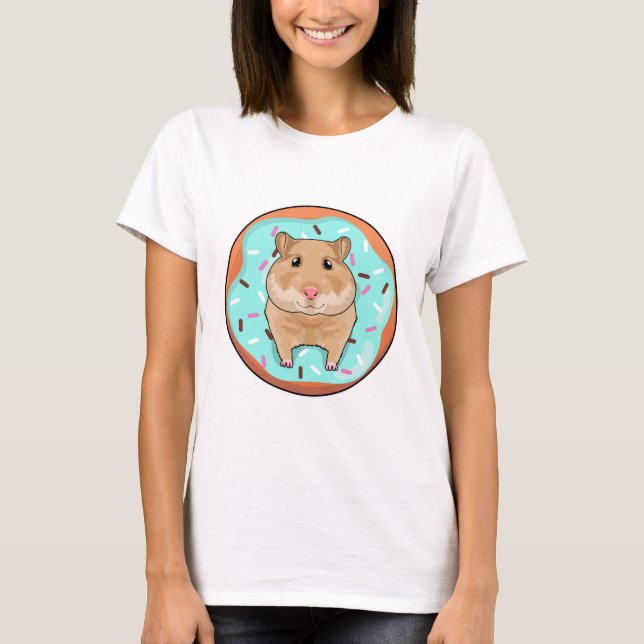 Hamster med Donut T Shirt (Framsida)