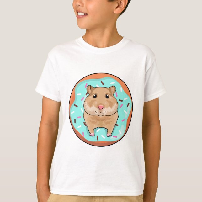 Hamster med Donut T Shirt (Framsida)