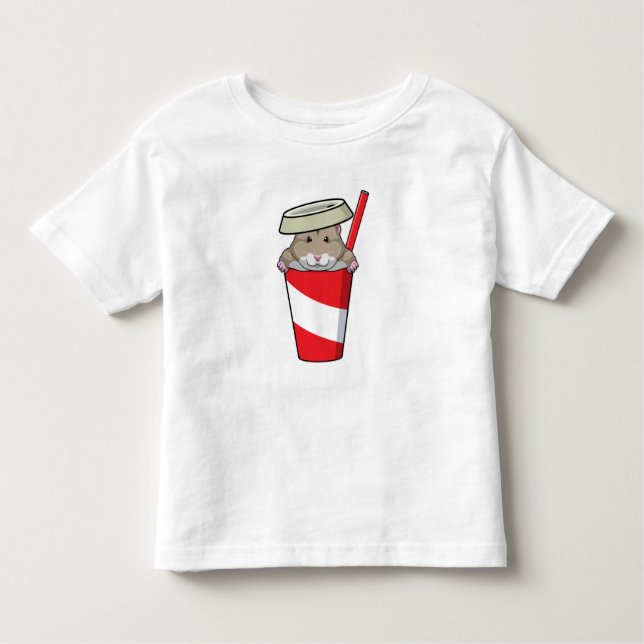 Hamster med Drink T Shirt (Framsida)