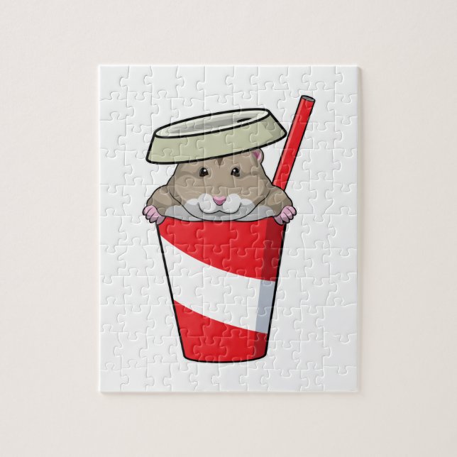 Hamster med dryck pussel (Vertikal)
