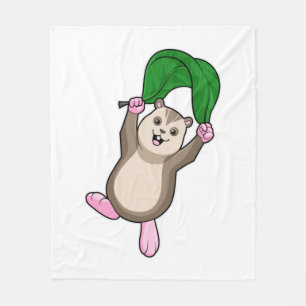 Hamster med Fallskärm Fleecefilt