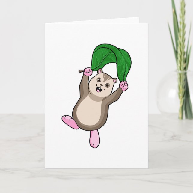 Hamster med Fallskärm Kort (Framsida)
