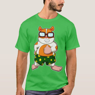 Hamster med färgad Kort Solglasögon T Shirt